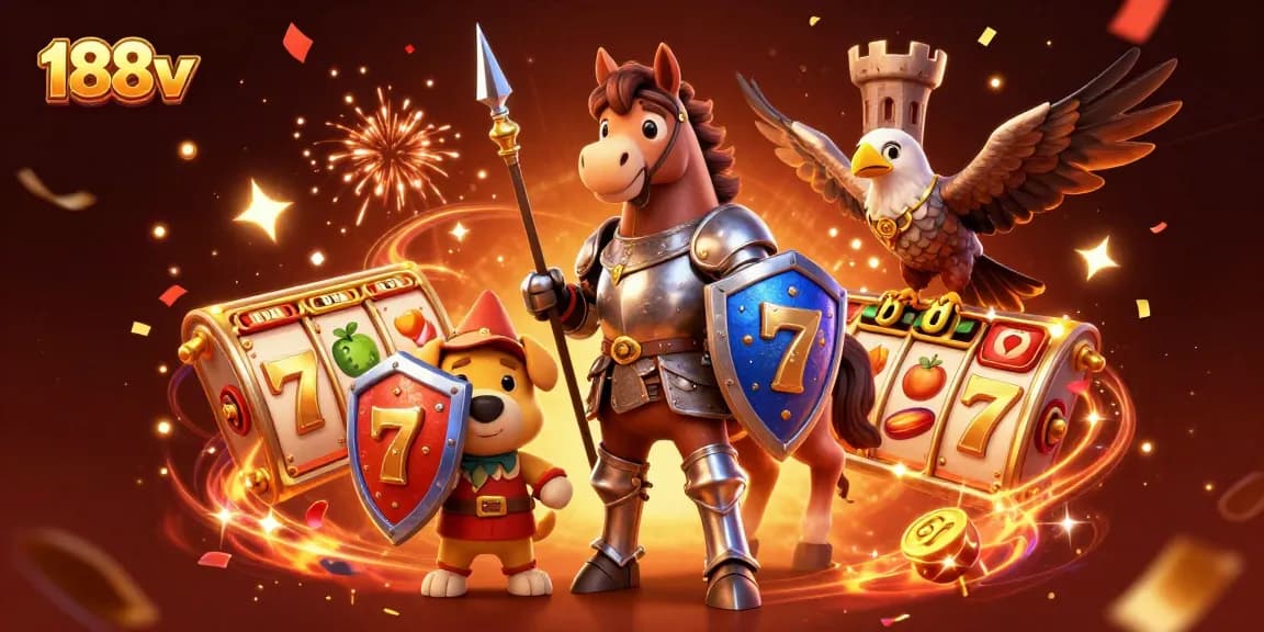 Experience the excitement of 188v with vibrant slot game elements and dynamic characters in action.