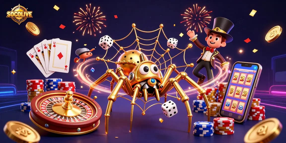 Engage in thrilling moments at SOCOLIVE with 3D steampunk characters amid a festive casino atmosphere.