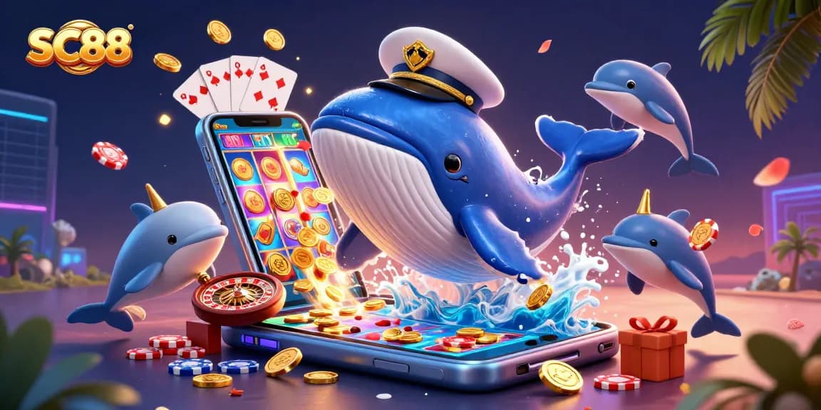 SC88 offers thrilling casino excitement with playful dolphins, a captain whale, and rich game elements.