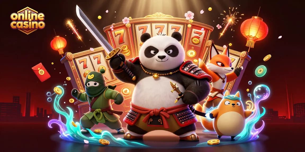 Experience the thrill of an online casino with samurai panda, ninja fox, and magic tanuki.