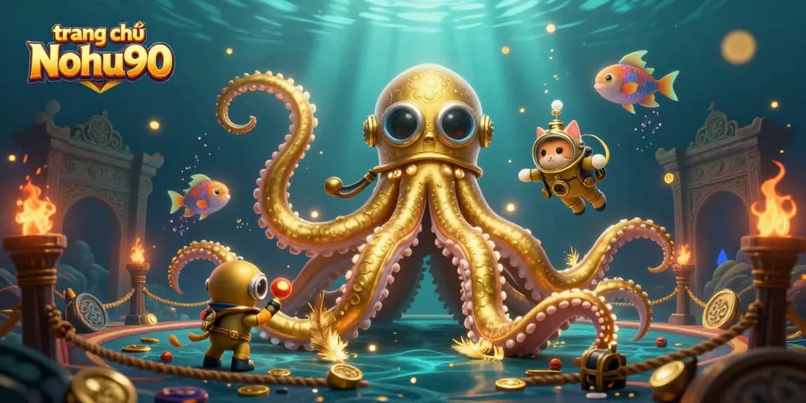 Experience thrilling gameplay at trang chủ Nohu90 with krakens and bioluminescent sea creatures.