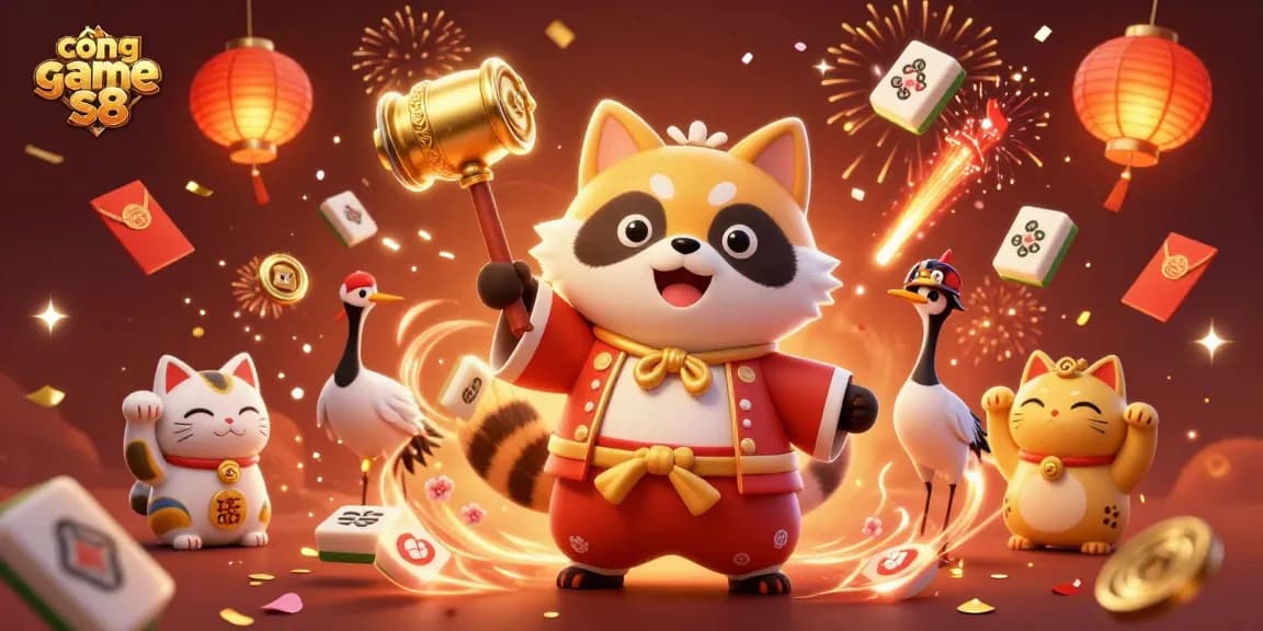 Experience the vibrant cổng game s8 with lively characters enjoying festive celebrations in a rich digital illustration.
