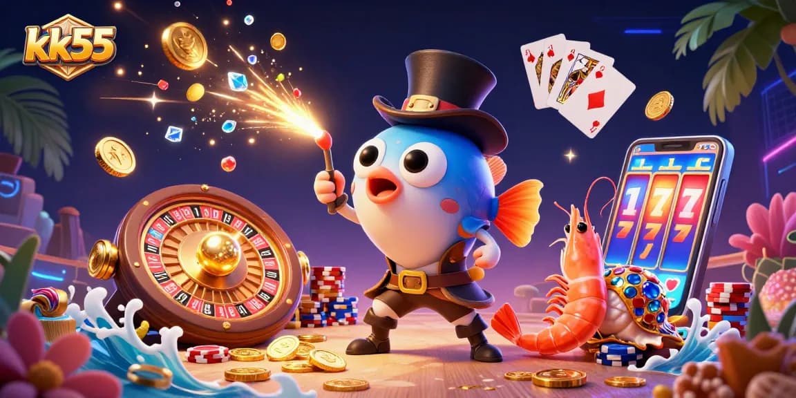 kk55 attracts players with exciting treasures in a vibrant casino adventure.