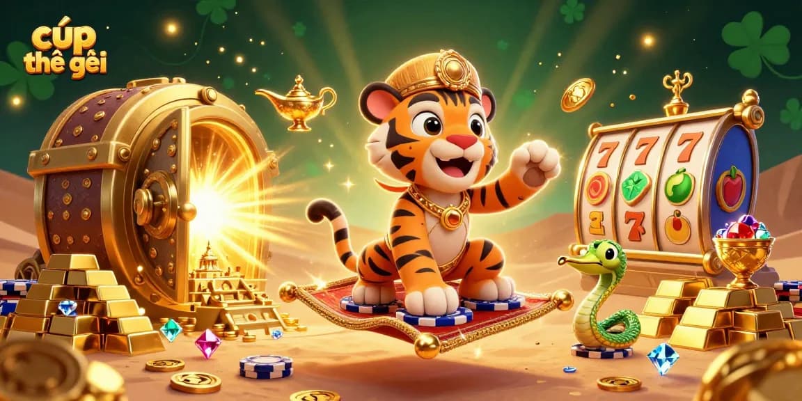 Experience thrilling slot games with cúp thế giới in a vibrant, richly detailed casino scene.