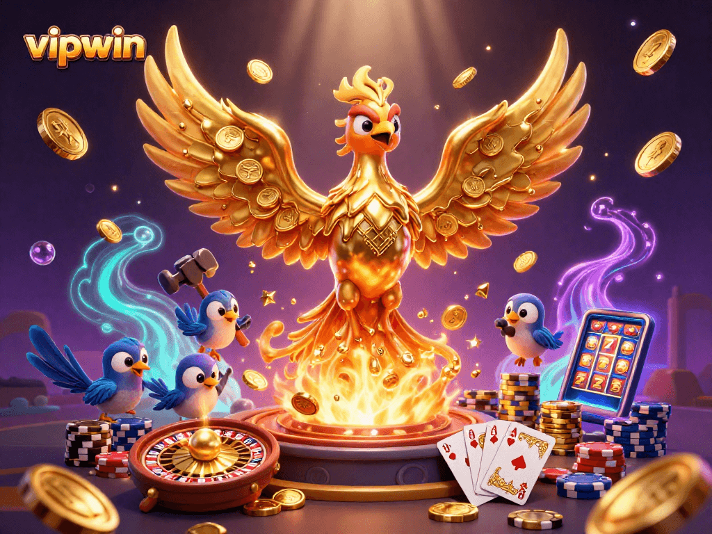 Play exciting games at vipwin, enjoy the thrill of golden coins and roulette spinning!
