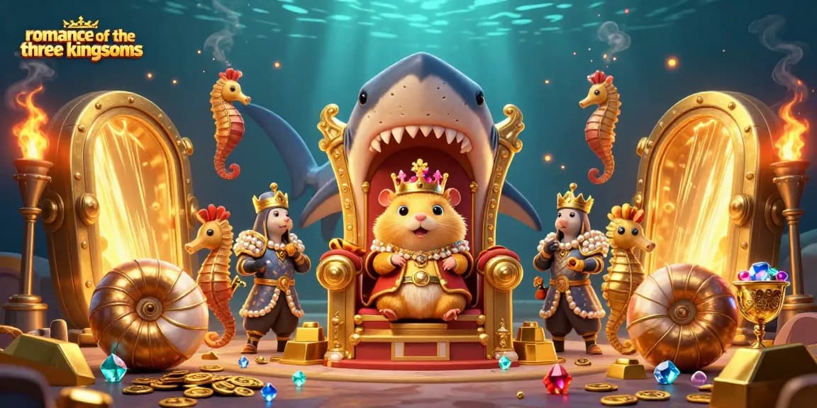 Experience the thrill of gambling in romance of the three kingdoms with a king's treasure surrounded by royal guards.