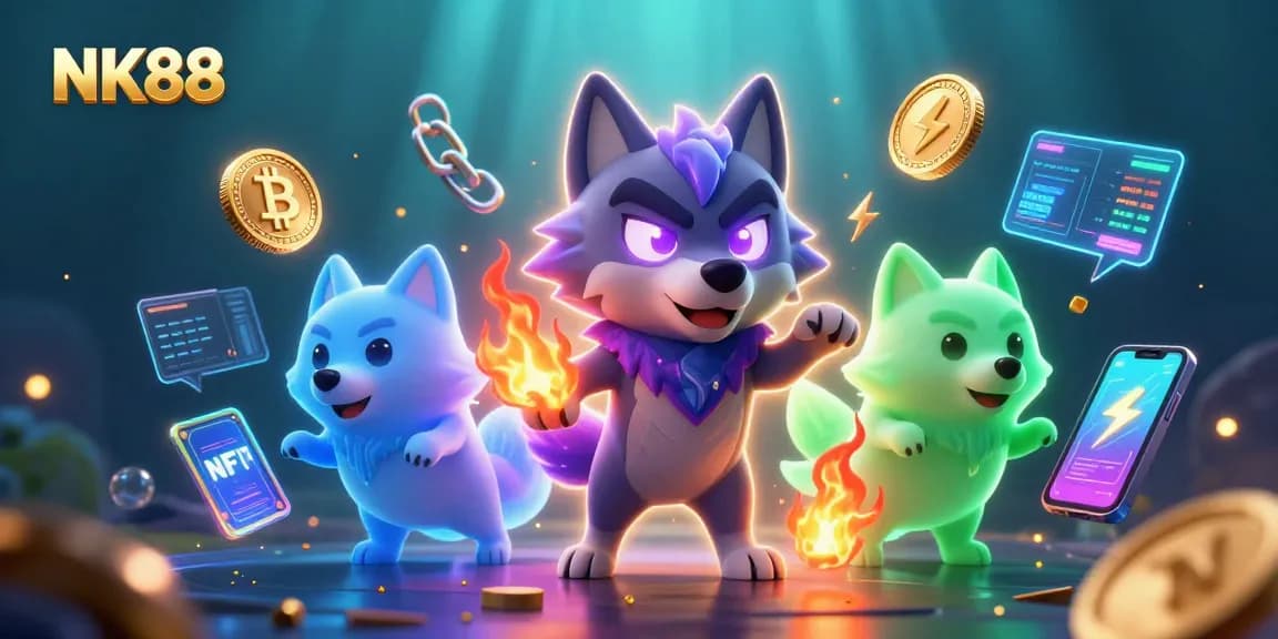 Engage with thrilling NK88 gaming action featuring ghostly wolves and digital coins.
