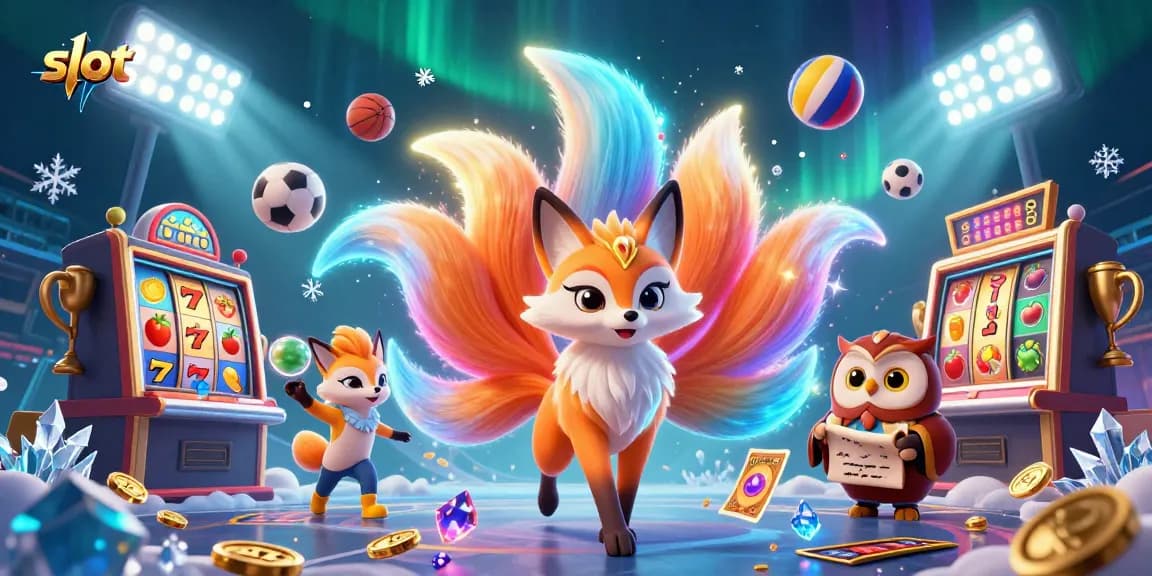 Slot berkelap-kelip menampilkan karakter kartun magis dalam suasana yang memukau.