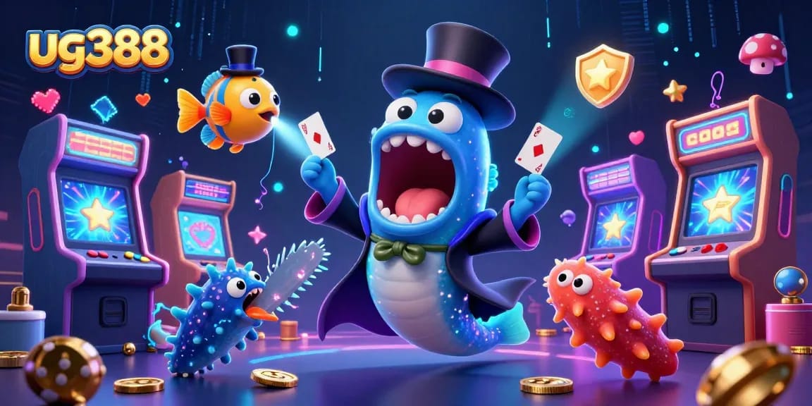 Experience thrilling games at ug388 with vibrant elements showcasing unique characters and casino action.