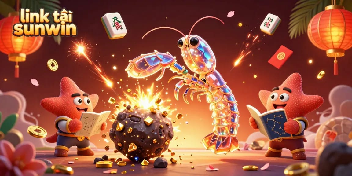Experience the excitement of link tải sunwin with vibrant casino-themed 3D animation illustrating fortune and adventure.