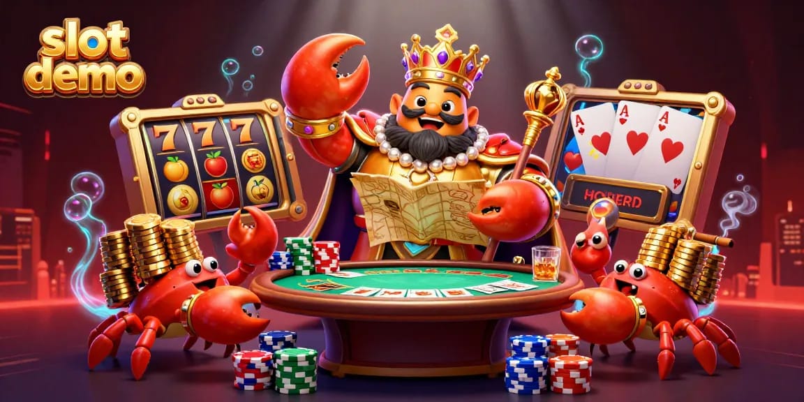 Mainkan slot demo Olympus 1000 dengan ilustrasi 3D monster kepiting emas yang megah.