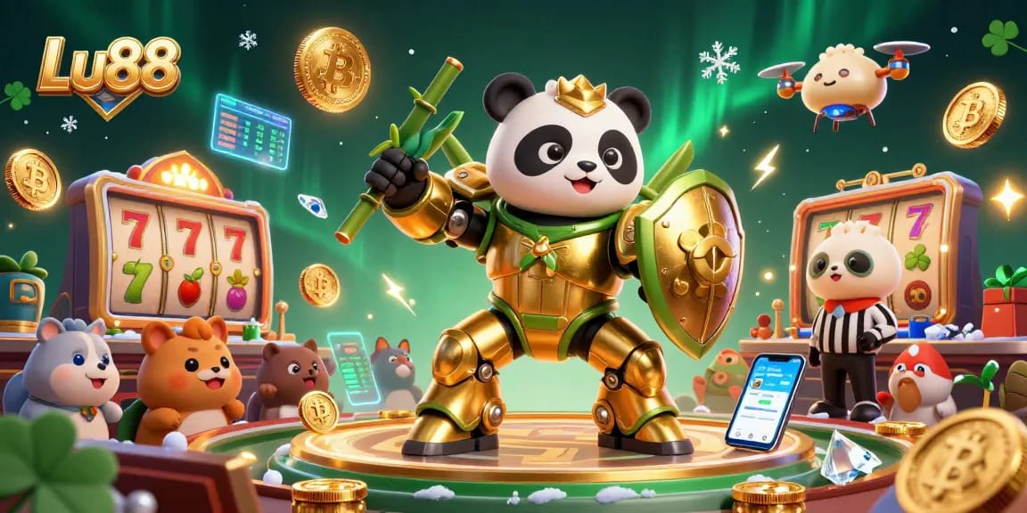 Experience thrilling adventures at Lu88 Casino with a vibrant 3D gaming scene showcasing exciting slot games.