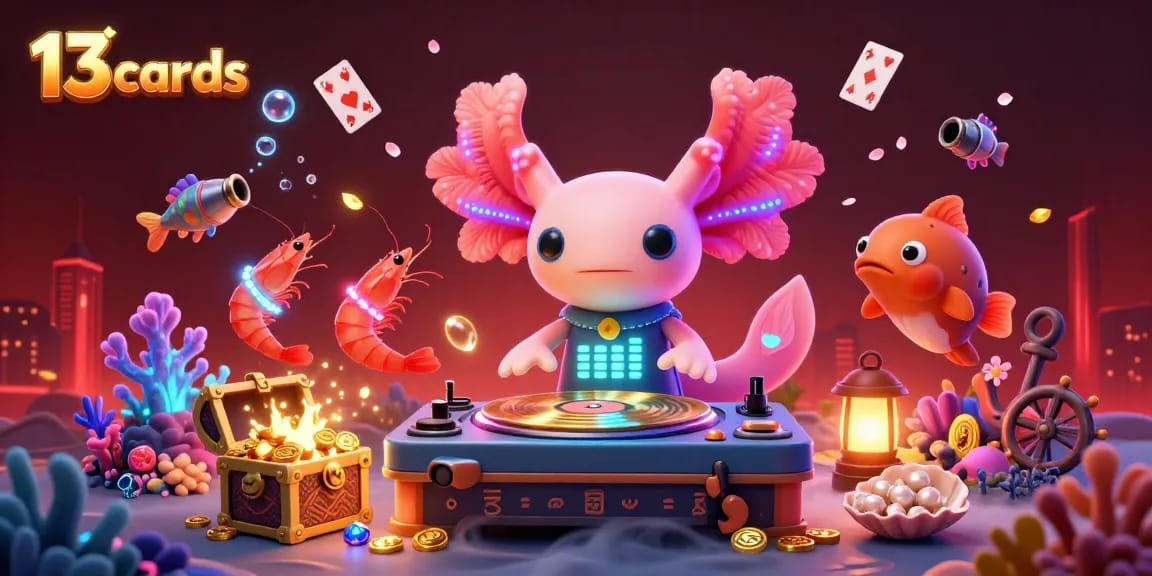 Experience the thrilling world of 13 cards with vibrant underwater visuals and lively characters.