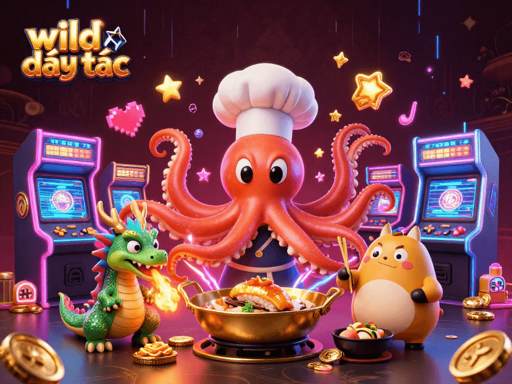 Experience wild đạo tặc in a vibrant 3D casino scene filled with action and animated characters.