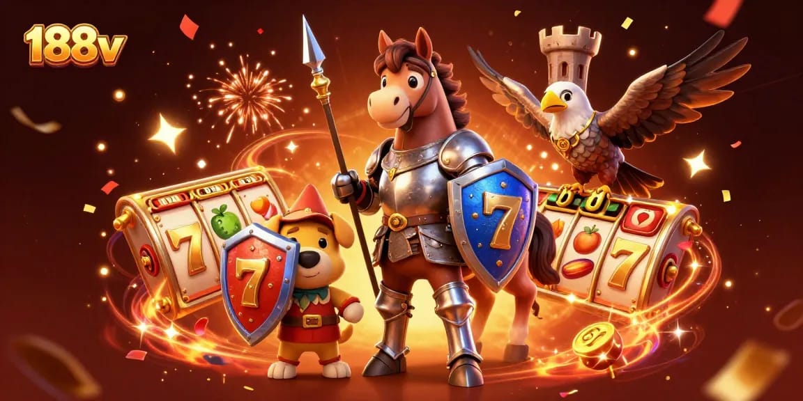 Experience the excitement of 188v with vibrant slot game elements and dynamic characters in action.