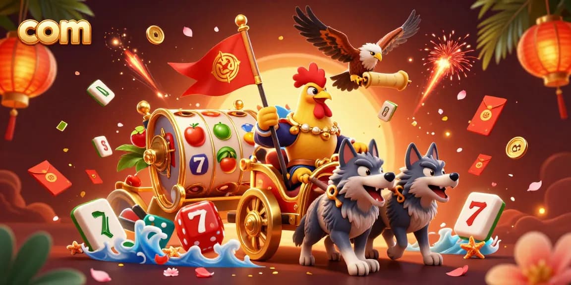 Spin the reels of com for winning chances in a vibrant casino adventure illustration.