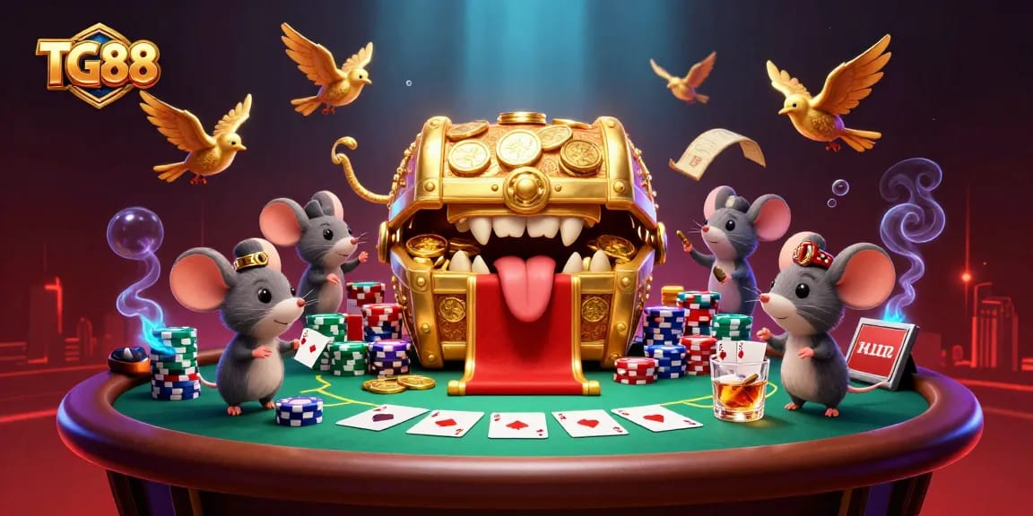 Play exciting poker at TG88 with dynamic visuals of vibrant game elements and engaging characters.