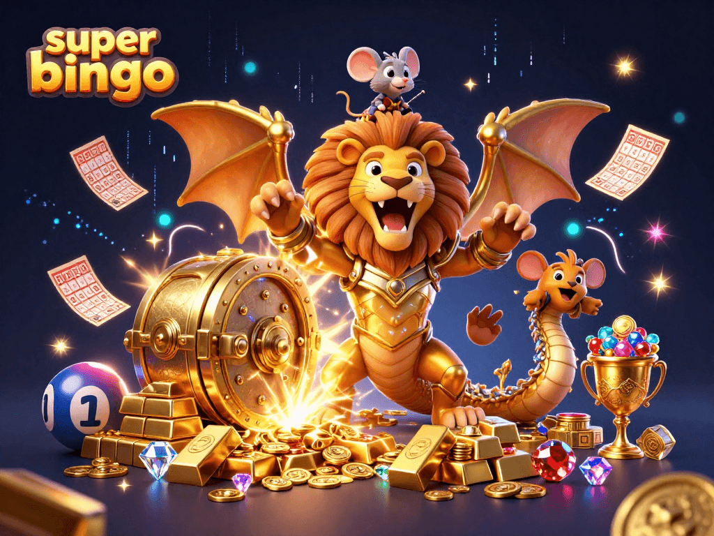 Play Super Bingo for exciting jackpot adventures with vibrant bingo cards and winning numbers.