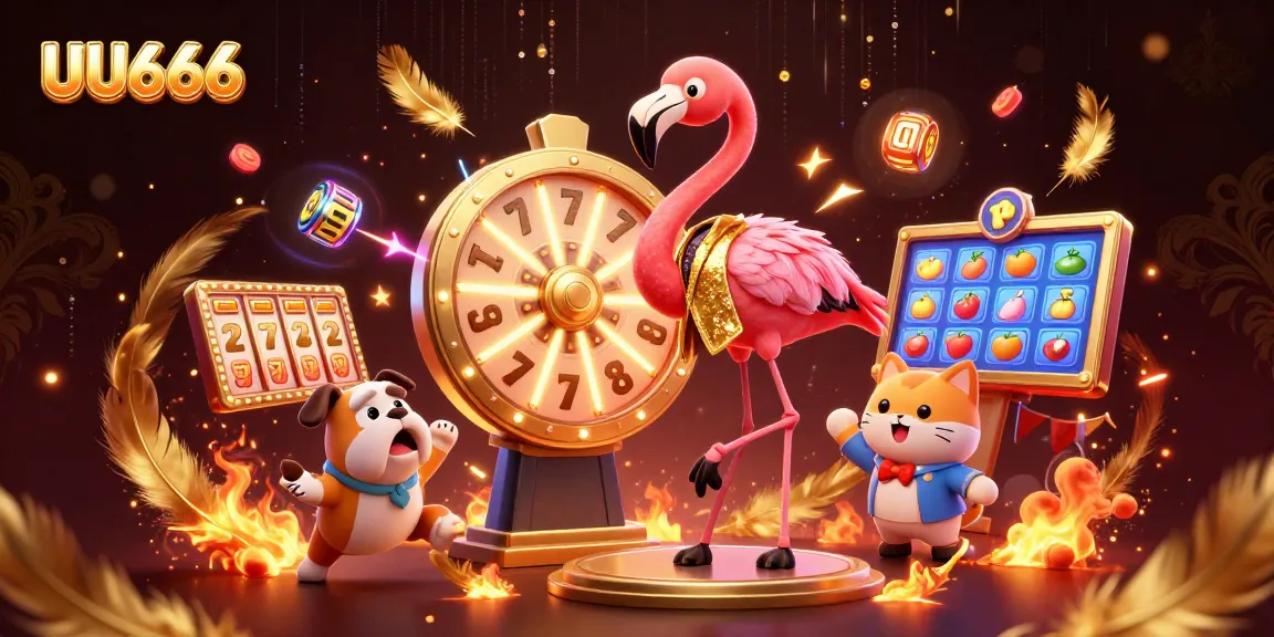 UU666 engages players with dynamic slot games featuring exciting casino elements in vibrant 3D illustration.