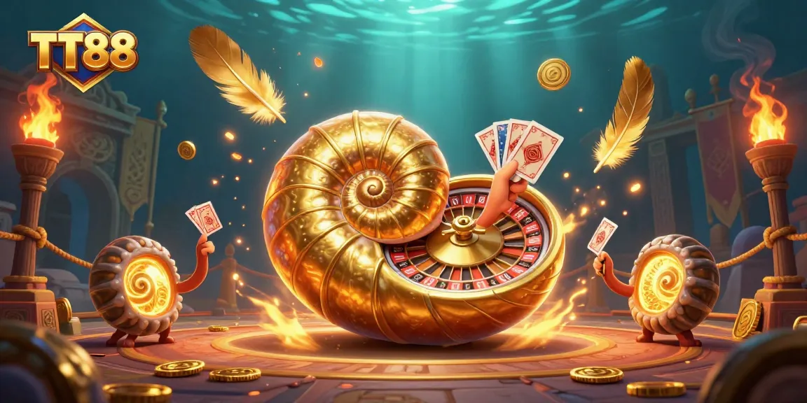 Engage in thrilling gaming moments at TT88, featuring an ancient nautilus roulette and golden game elements.