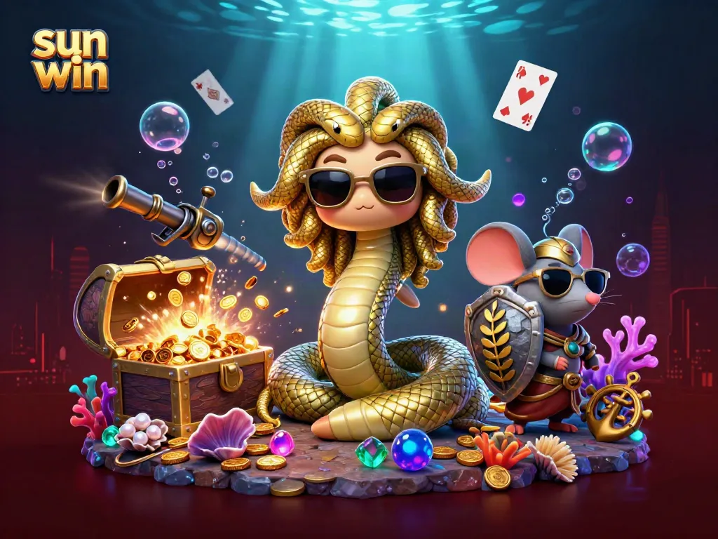 Experience thrilling action at sun win with unique games, gold coins, and vibrant underwater elements.