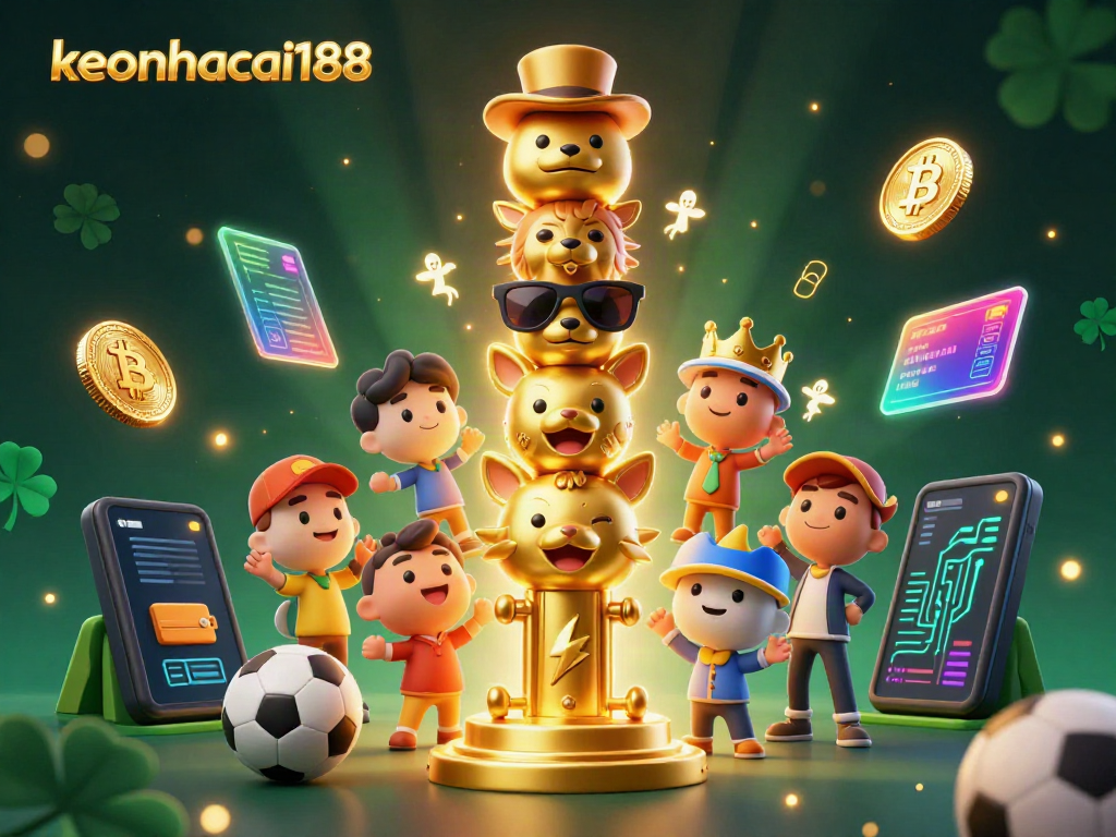 Engage with keonhacai188's dynamic sports betting scene showcasing vibrant animated elements and exciting graphics.