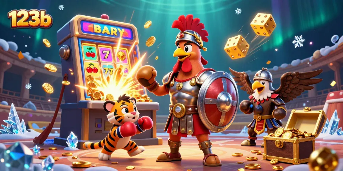 Experience thrilling gameplay with 123b's vibrant slot machine and animated characters in an exciting casino scene.