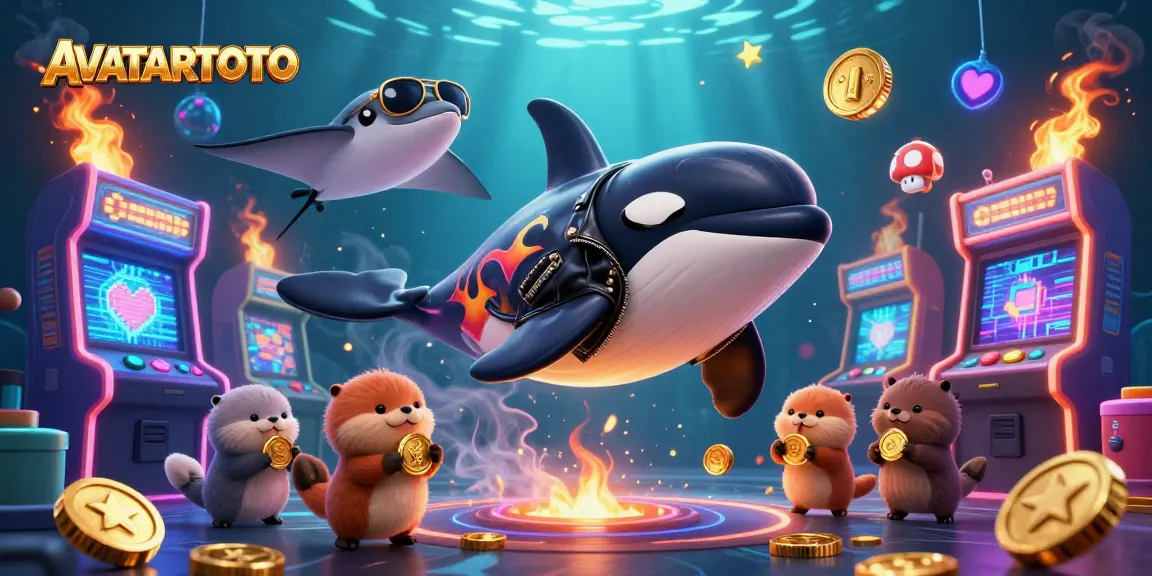 Play exciting games at AVATARTOTO with an orca whale and otters hoarding golden coins!
