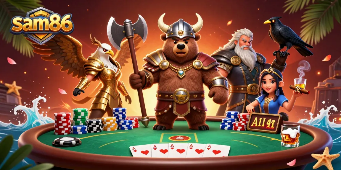Engage in thrilling play at sam86, featuring dynamic 3D casino action with poker characters and immersive elements.