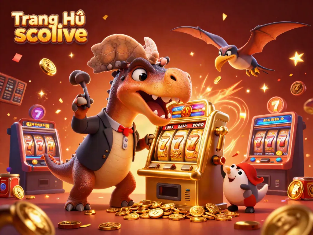 Experience thrilling moments at Trang Chủ socolive with a dinosaur-themed jackpot casino scene overflowing with excitement.