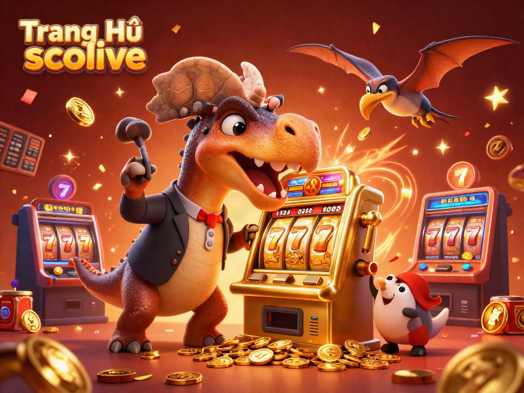 Experience thrilling moments at Trang Chủ socolive with a dinosaur-themed jackpot casino scene overflowing with excitement.