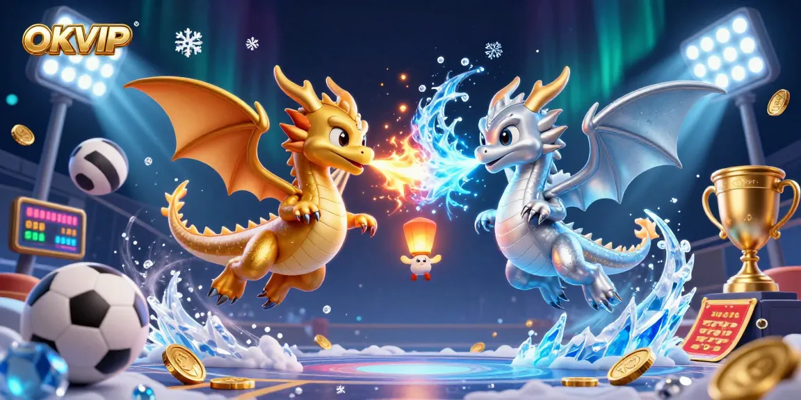 Experience thrilling gameplay with OKVIP as dynamic dragons battle amidst sports elements.