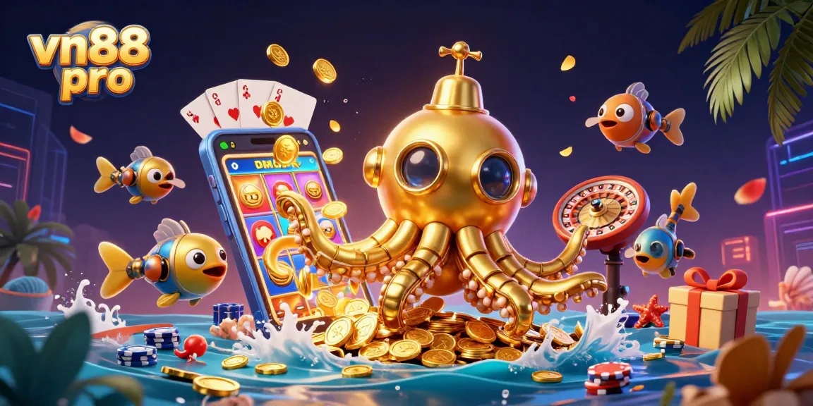 Win exciting games at vn88 pro with a colorful slot game and mechanical fish allies!