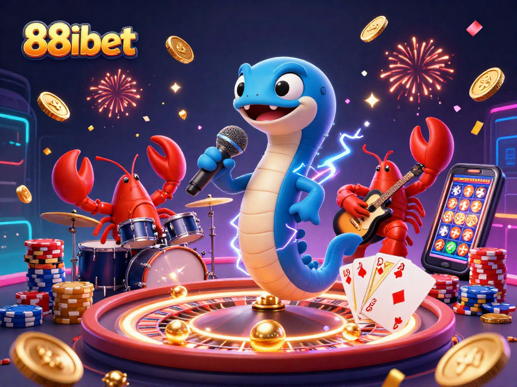 Experience the thrill of winning at 88ibet with vibrant casino elements and lively characters.