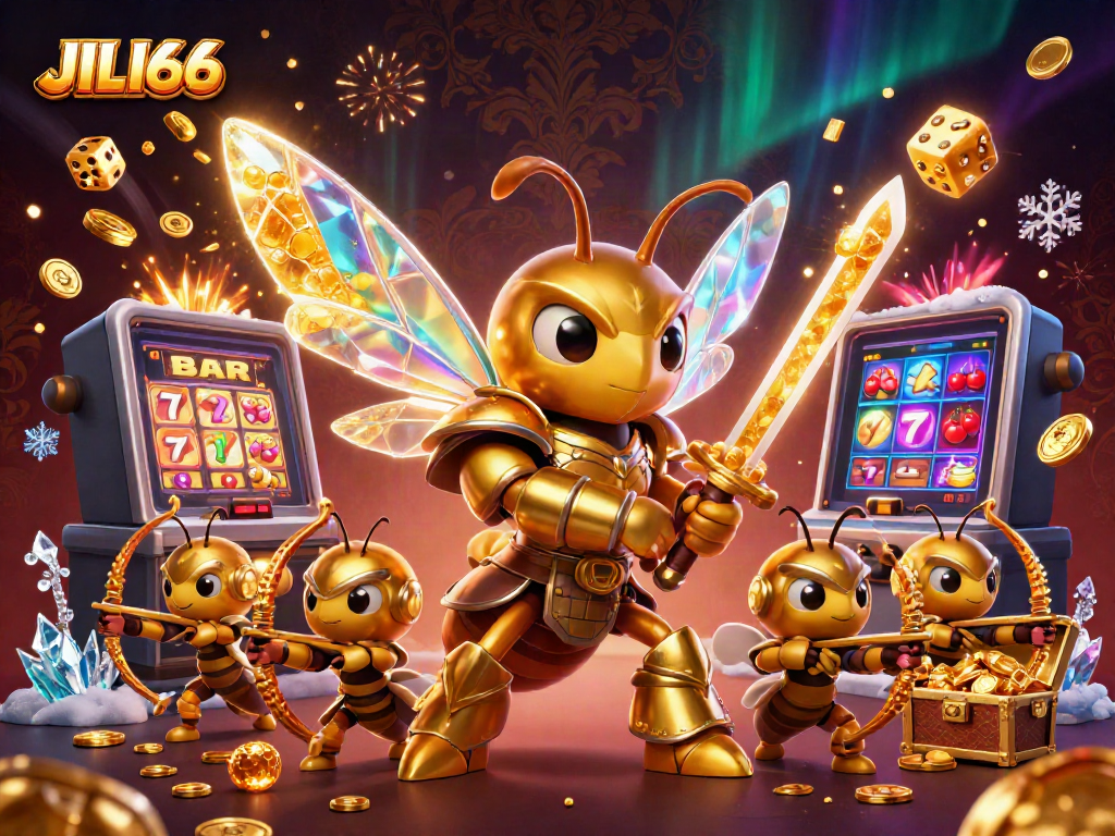 Joint forces at JILI66 Casino with samurai hornet amid a cosmic jackpot explosion.