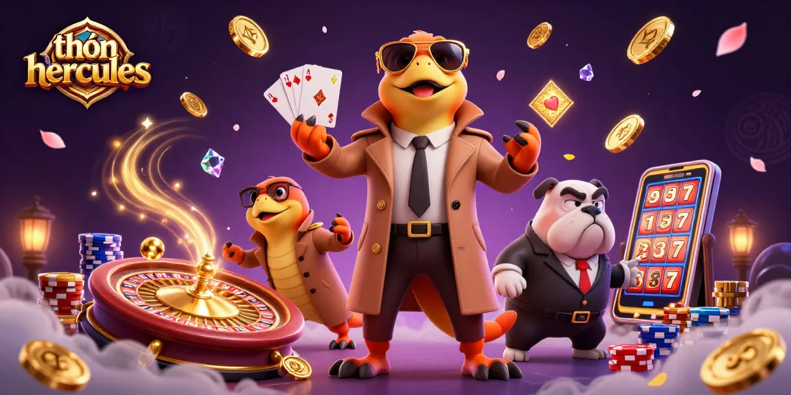 Experience thrilling gameplay with thần hercules in this vibrant casino scene featuring animated raptors.