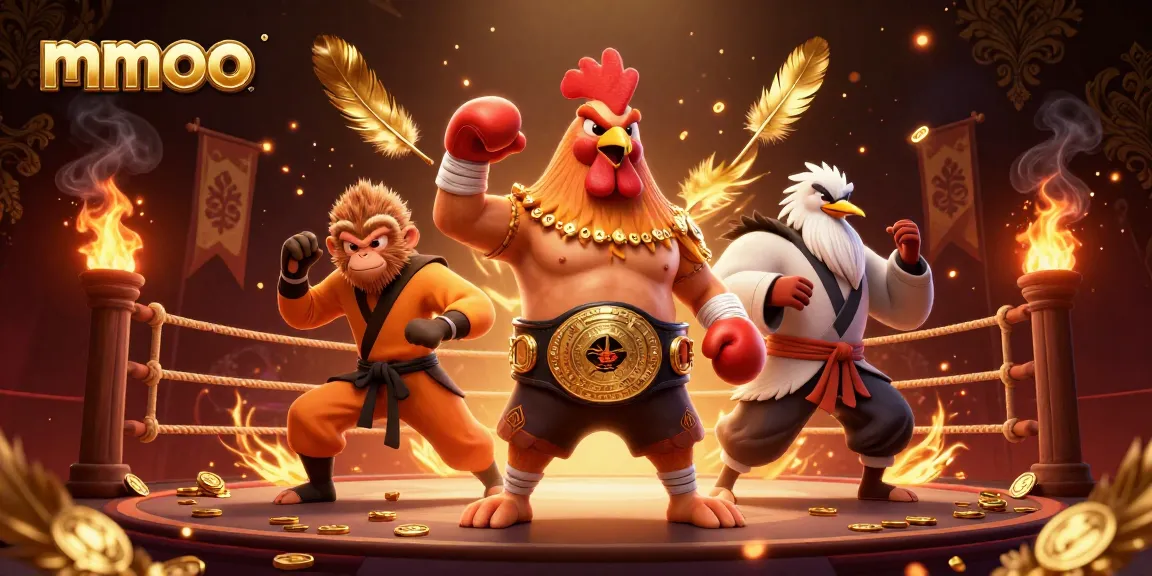 Engage in thrilling competitions with mmoo's dynamic cartoon characters in this vibrant 3D casino scene.