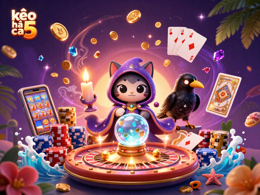 Engage in thrilling gameplay with kèo nhà cái 5, featuring mystical characters and dynamic casino elements.