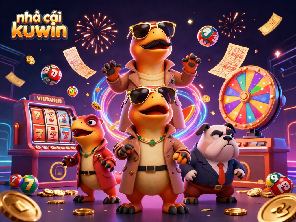 Funny raptors in a trench coat trying to access a VIP casino lounge at nhà cái kuwin.