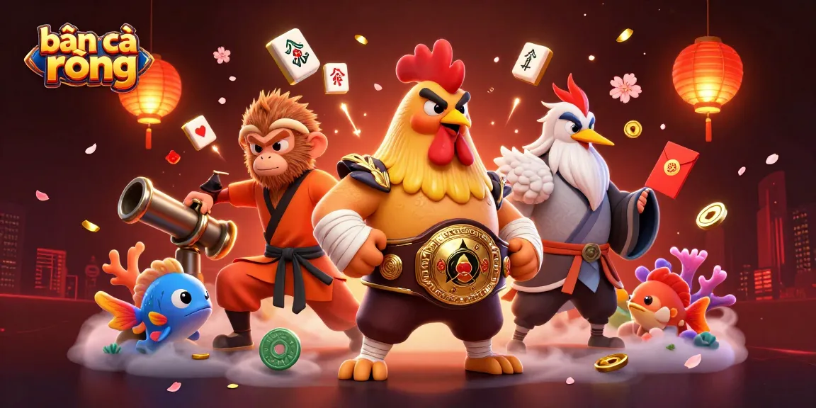Experience thrilling bắn cá rồng action with our vibrant casino illustration showcasing game elements and characters.