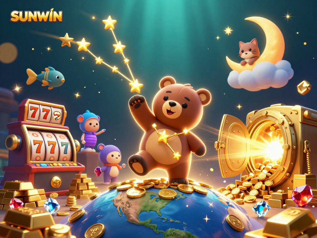 Scoop coins at SUNWIN while enjoying vibrant casino elements of luck and rewards.