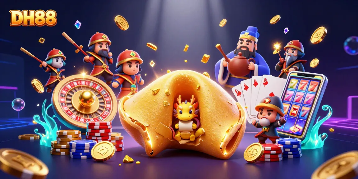 Experience winning moments at DH88 with a vibrant 3D casino scene filled with fortune elements.