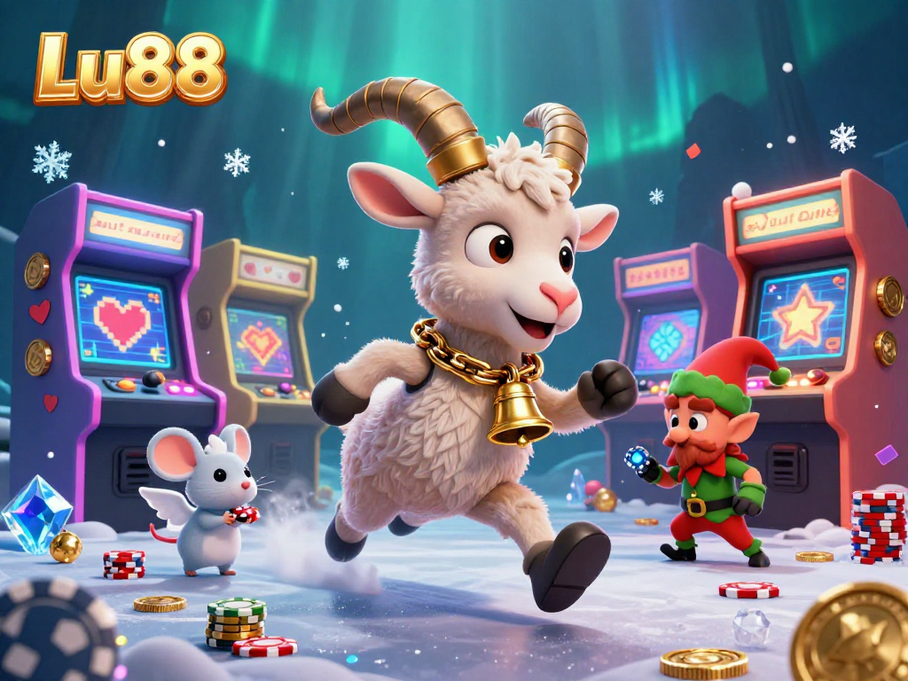 Lu88 players enjoy a captivating holiday-horror casino scene with energetic characters stealing poker chips.