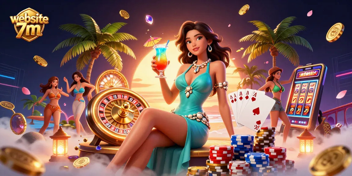 Engage with thrilling games on website 7m featuring a vibrant casino scene with stunning visuals.