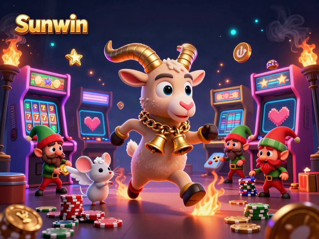 Sunwin offers an exciting casino experience with dynamic characters stealing poker chips.