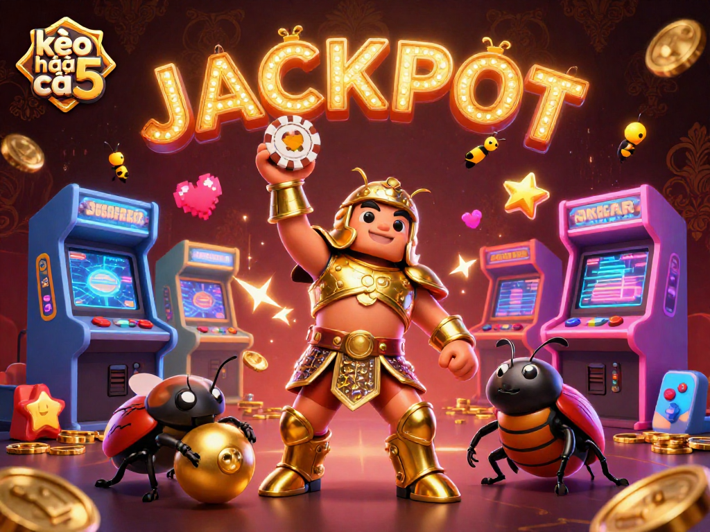 Engage with kèo nhà cái 5 to celebrate wins with colorful beetle-themed casino art.