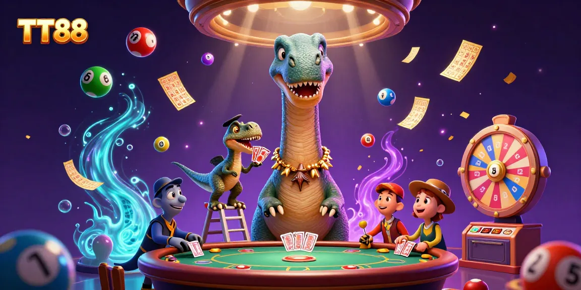 Experience excitement with TT88 at the vibrant casino filled with dynamic lottery elements and entertaining characters.