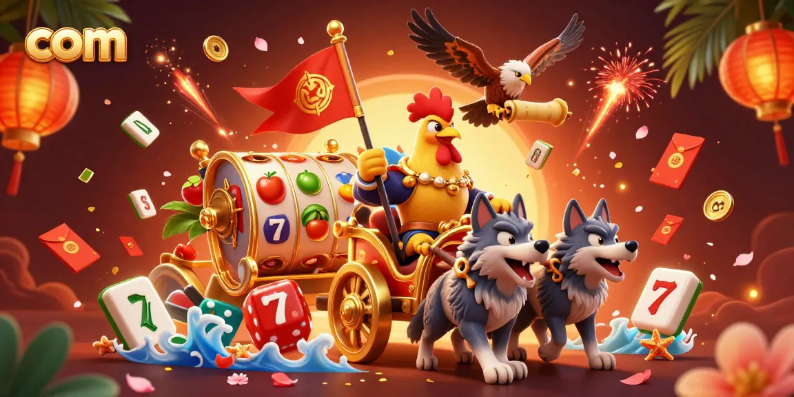 Spin the reels of com for winning chances in a vibrant casino adventure illustration.