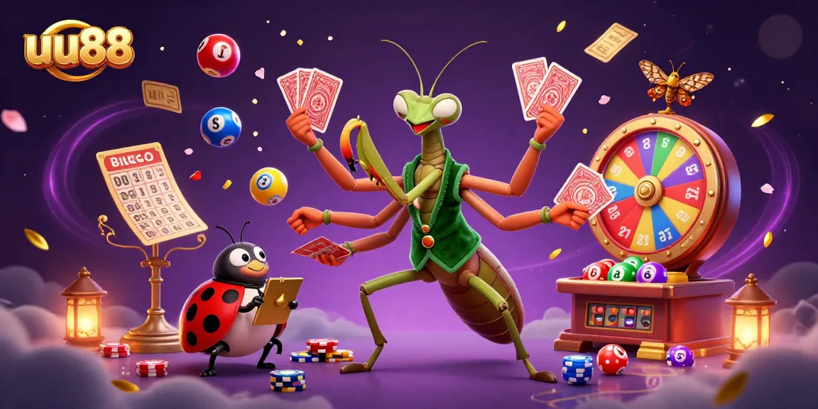 Join the excitement at uu88 with stunning cartoon characters and vibrant casino elements capturing the thrill of gaming.