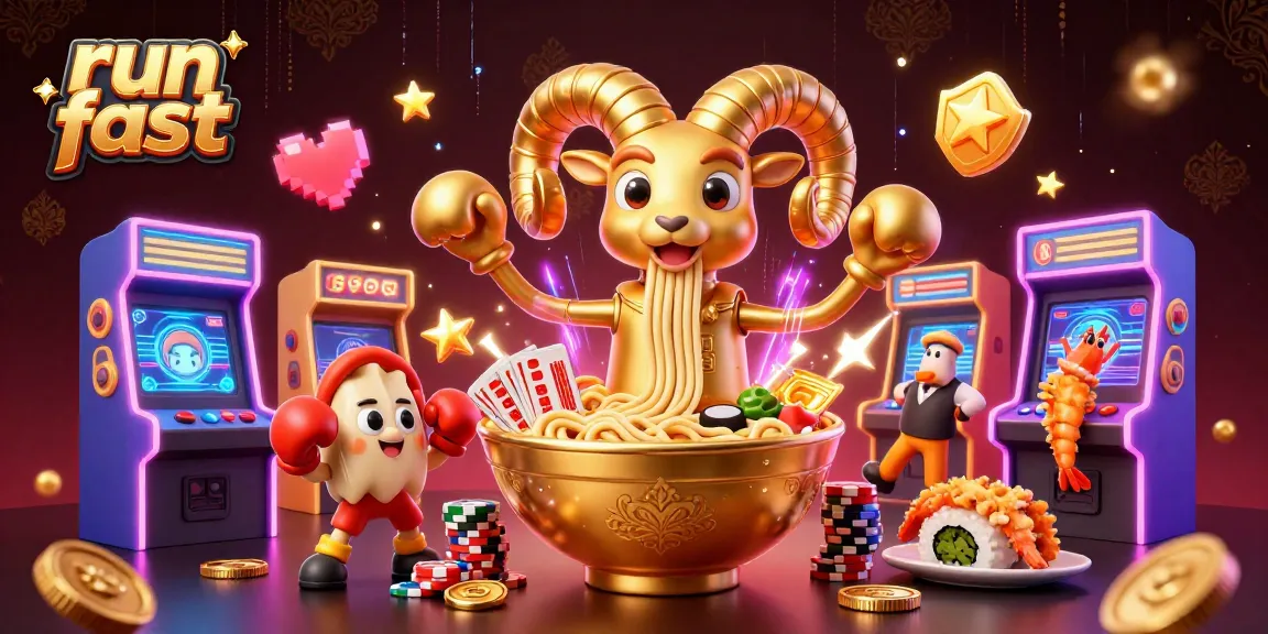 Experience the thrill of the run fast game featuring vibrant 3D characters and casino elements.